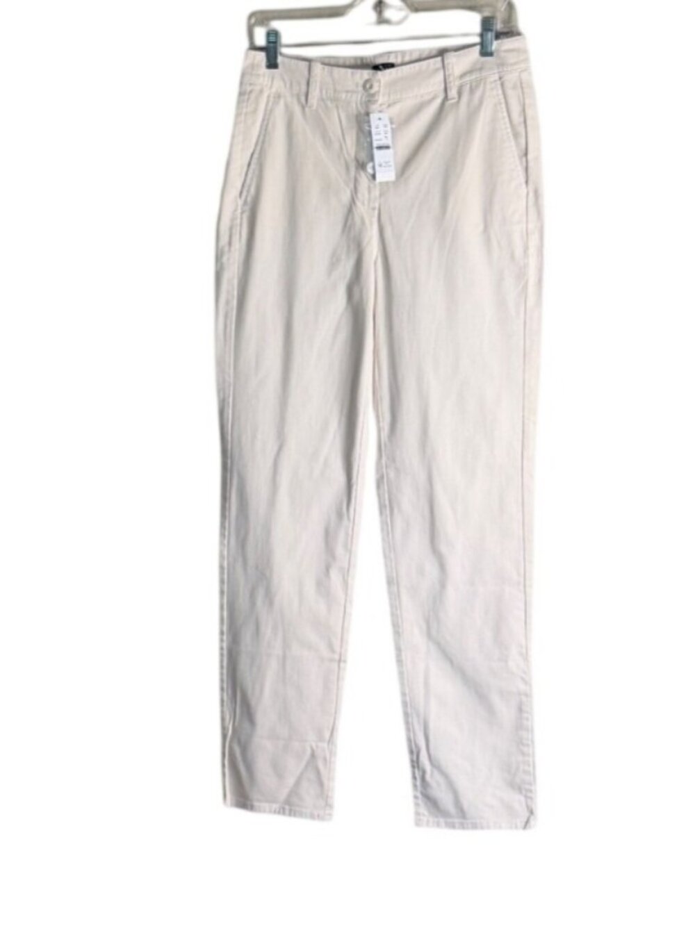 J.Crew Women’s Khaki Chino Pants Straight Leg Flat Front Stretch Tan Size 4T